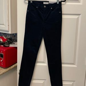 Loft midnight blue velvet skinny pants